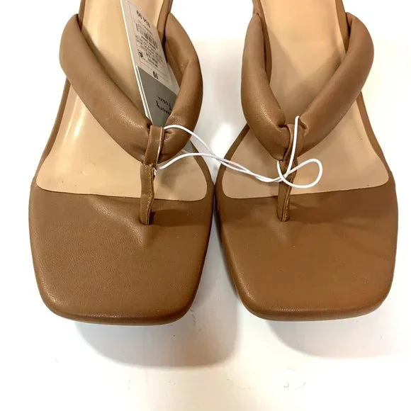 A New Day Womens Elvie Sandal Pump Brown Tan Slip On Comfort - Picture 9 of 10